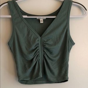 green rouched crop top